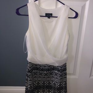 casual white and black dress